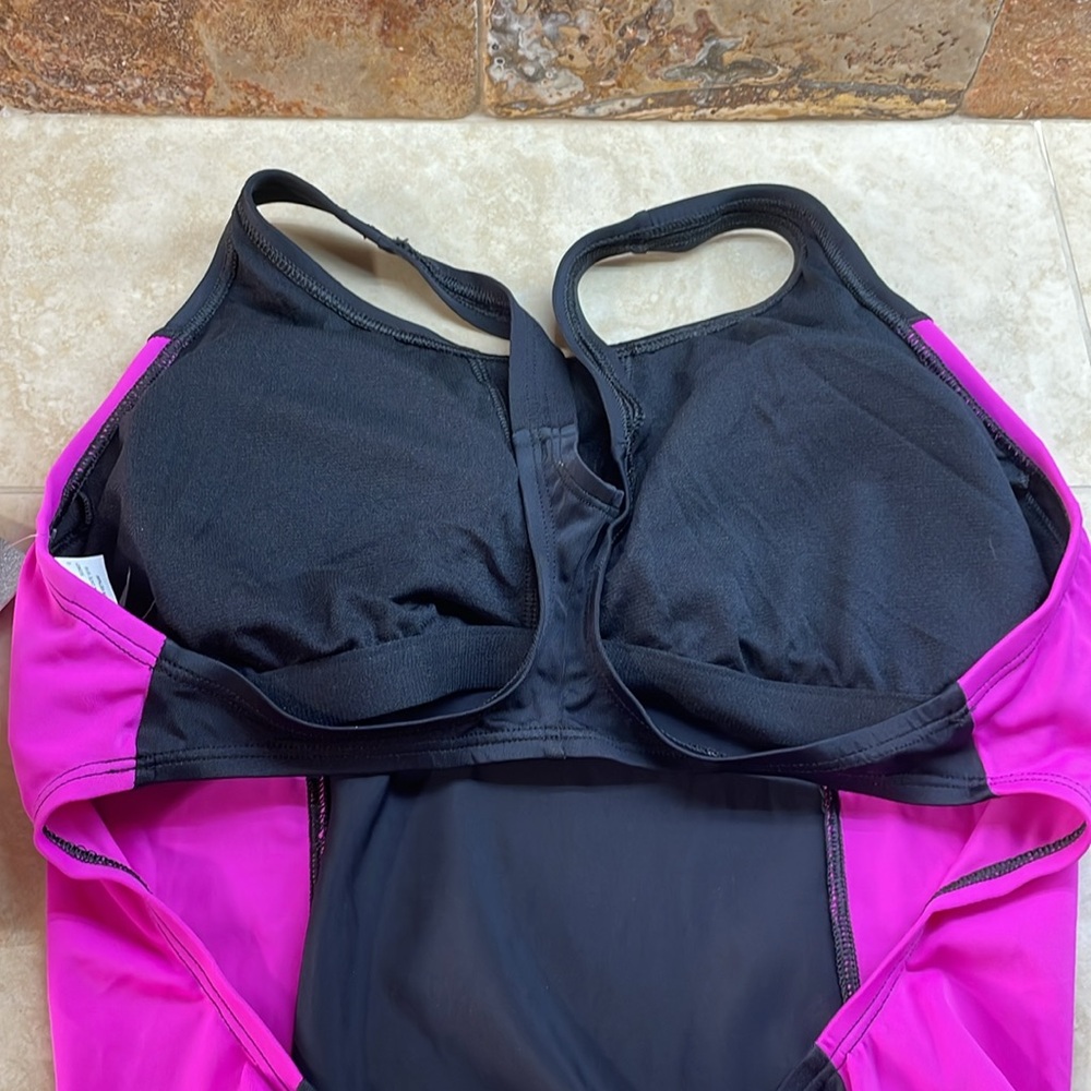 Nike Women’s Swimsuit One Piece Sport Pool Black Pink Size L - Picture 5 of 14
